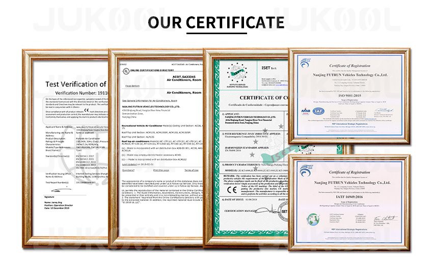 Certificates of rooftop bus air conditioning system Certificates of rooftop bus air conditioning system